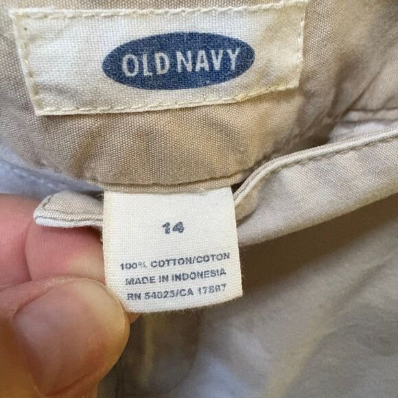 Y2K Old Navy Chino Capris 14 – 100% Cotton Off‑White / Cream - Picture 8 of 8